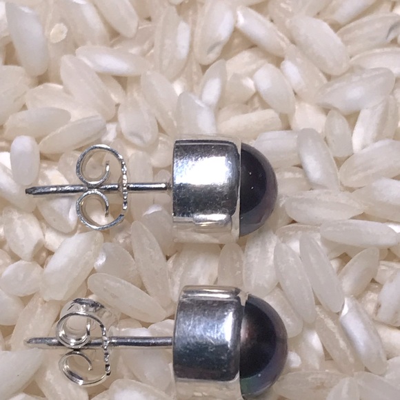 Fresh water pearl & sterling silver stud earrings - Picture 4 of 7